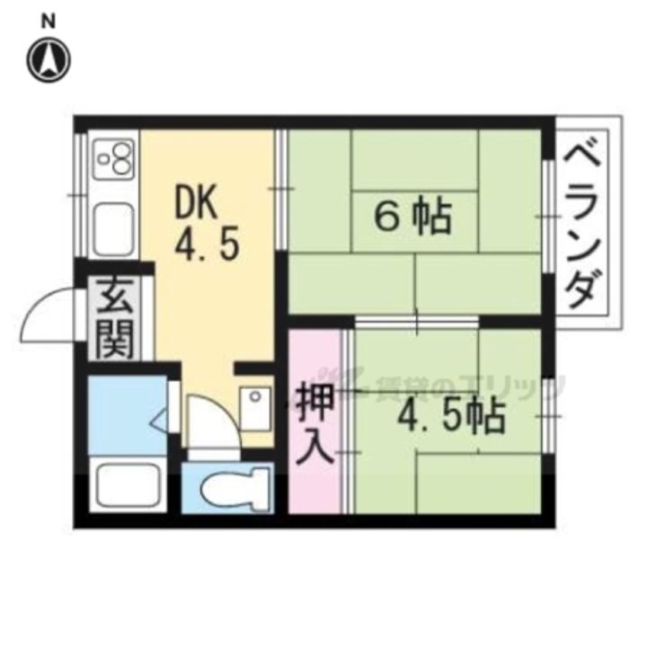 ハイツ奥村B102の間取り