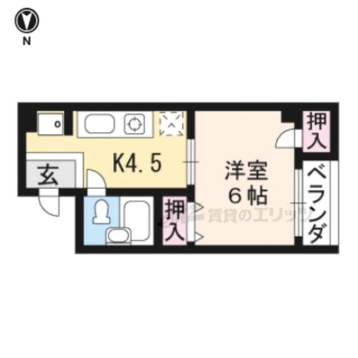 ドゥエル嵯峨の荘104の間取り