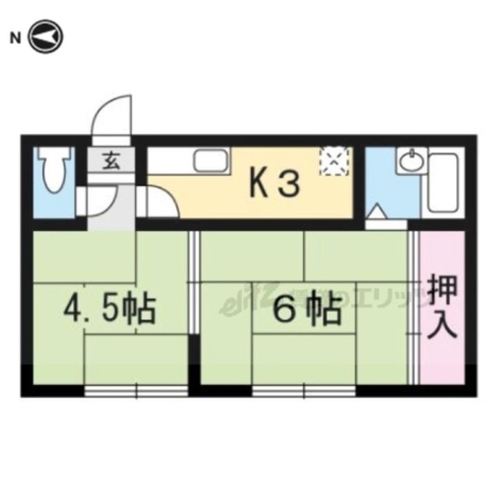 岡部マンション2F-5の間取り