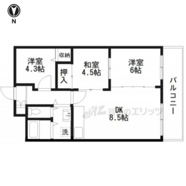 ドエル修学院104の間取り