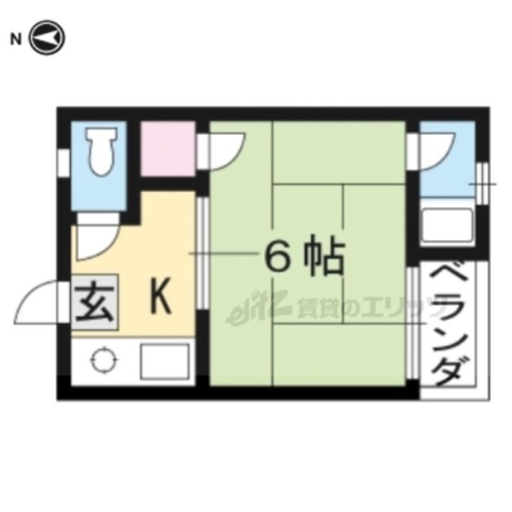 ハイツ御陵202の間取り