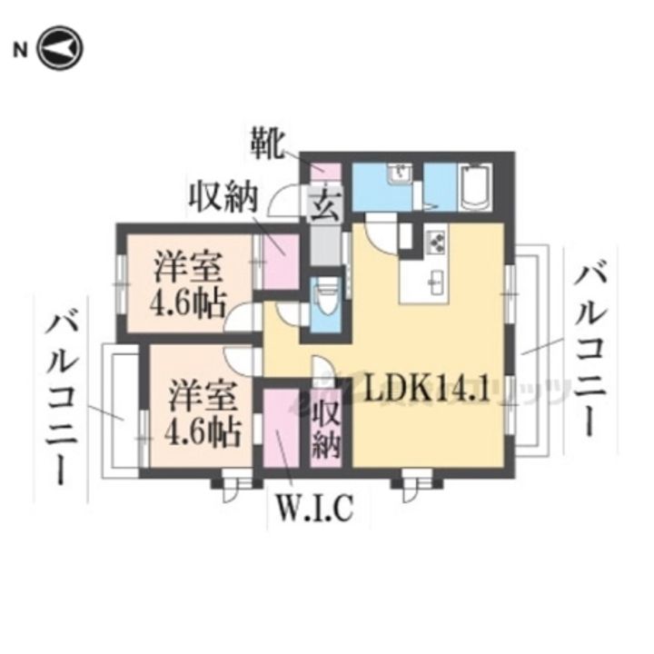 ガーデンハイツ花園208の間取り