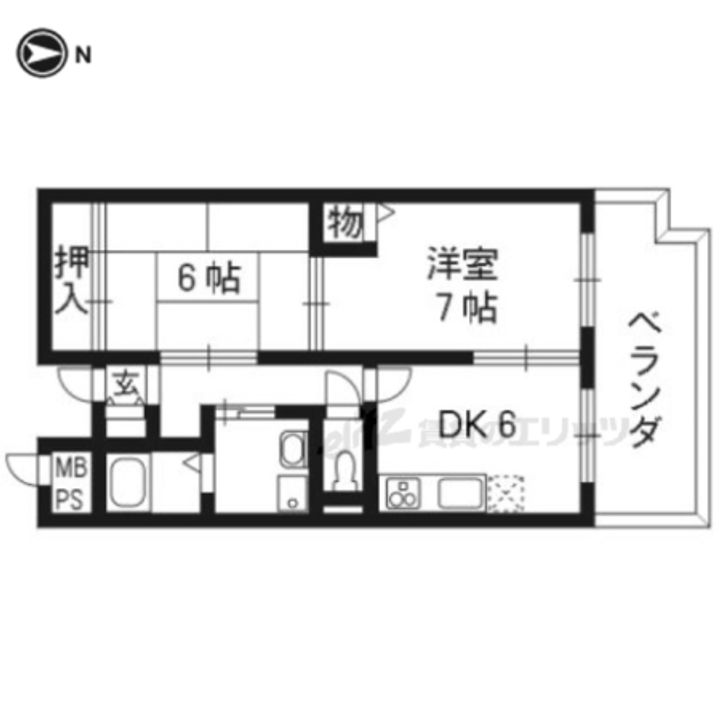 トーシンハイツ桃山301の間取り
