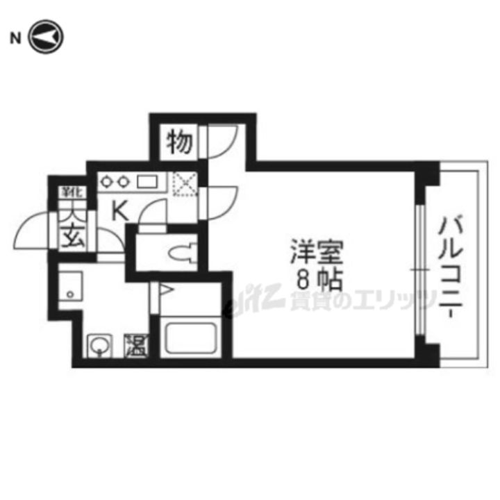 三条ヴィラさわだ405の間取り