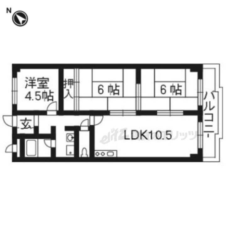 サンライフ牧野302の間取り