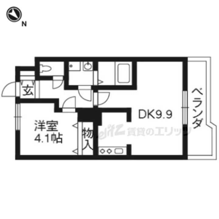シャイン池之宮203の間取り