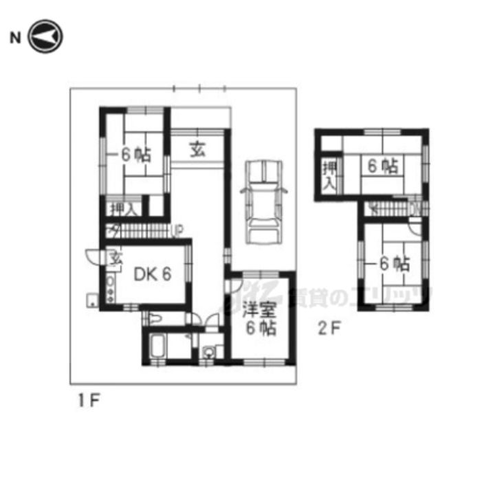 京都府京都市右京区嵯峨大覚寺門前登り町(一戸建)の賃貸物件0001の間取り