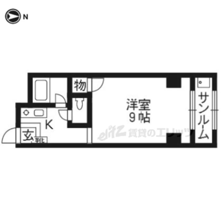 アパルトマン御所西102の間取り