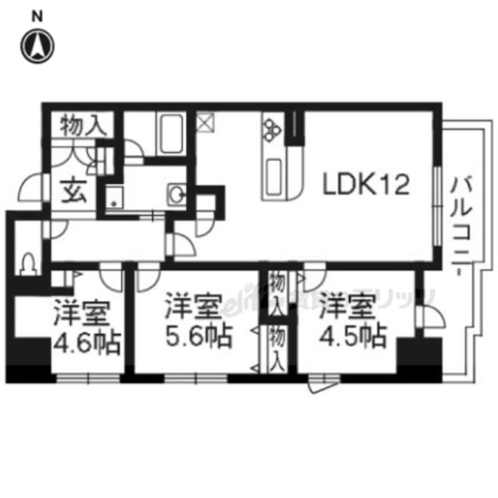プレサンスロジェ山科音羽402の間取り
