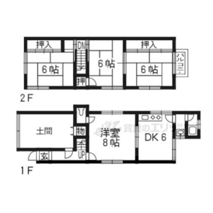 京都府向日市寺戸町南垣内(一戸建)の賃貸物件57の間取り