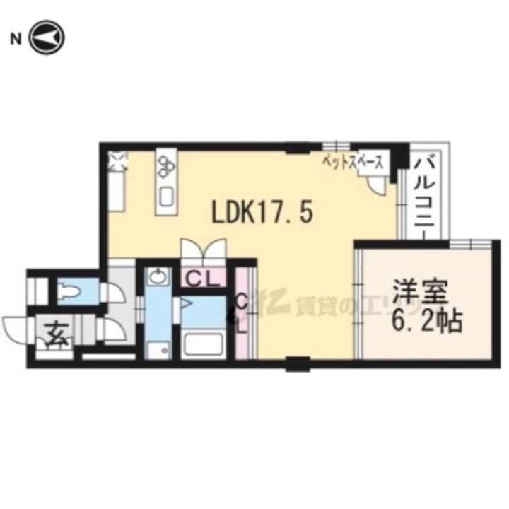 ヴィラスタジオーネ御所南303の間取り