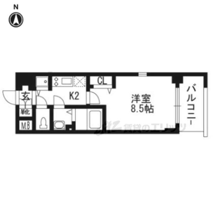プレサンス京都天使突抜奏204の間取り