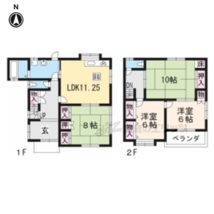京都府京都市左京区松ヶ崎平田町(一戸建)の賃貸物件1の間取り