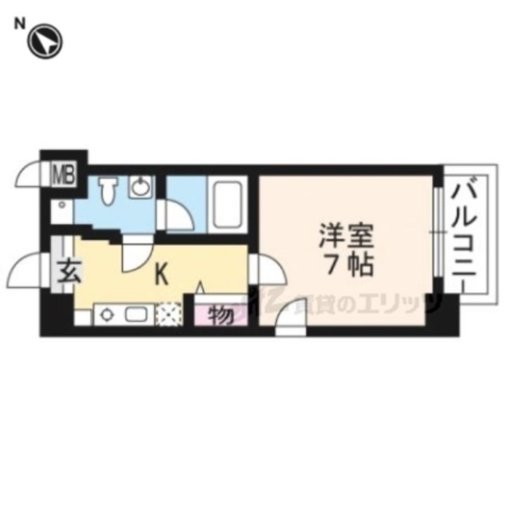 クレストコート二条城北401の間取り
