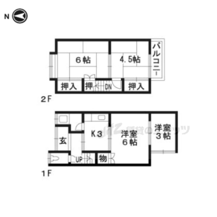 京都府京都市伏見区醍醐外山街道町(一戸建)の賃貸物件1の間取り