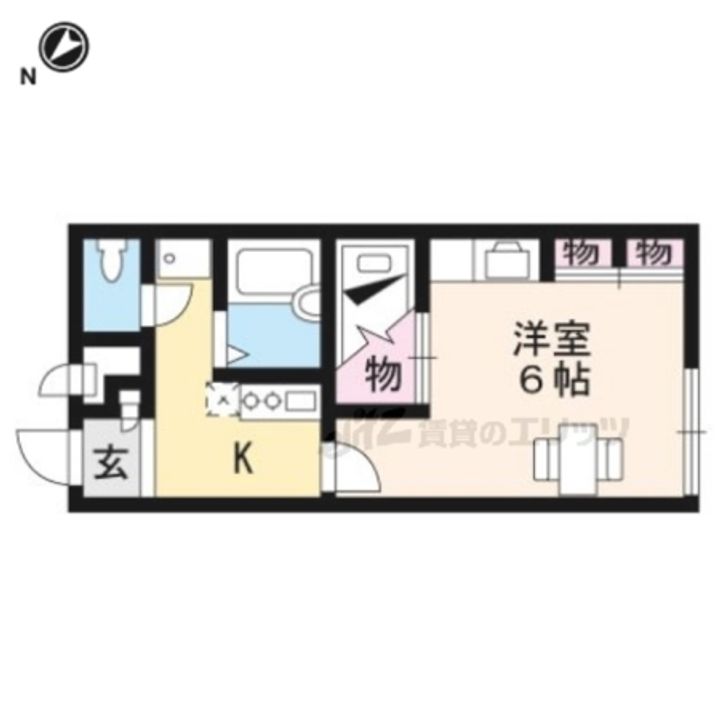 レオパレスジュネス桂102の間取り