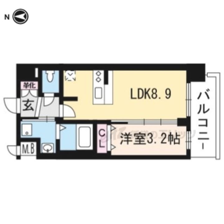 プレサンスTHE KYOTO粋都219の間取り