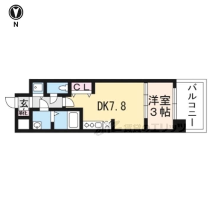 THE GARNET MILLENNIUM KYOTO九条烏丸208の間取り