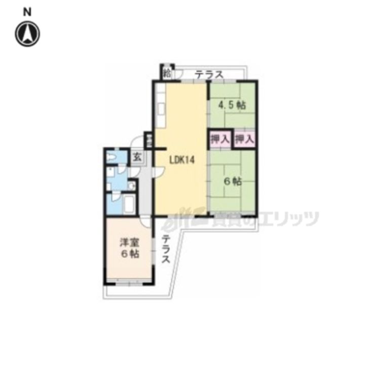 びわ湖美空第二団地8号棟205の間取り