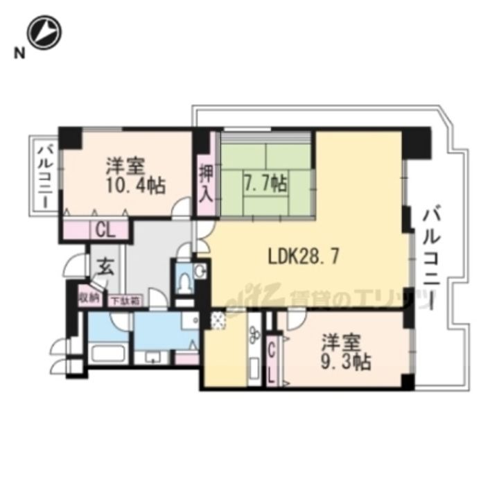 ライオンズステーションプラザ近江八幡弐番館1404の間取り