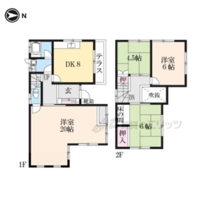 滋賀県近江八幡市緑町1丁目(一戸建)の賃貸物件1の間取り