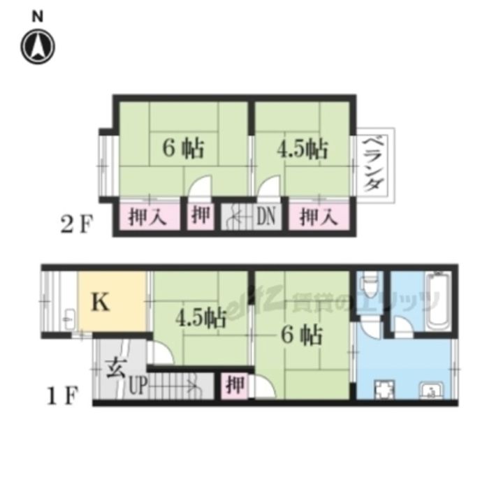京都府長岡京市長岡3丁目(一戸建)の賃貸物件1の間取り