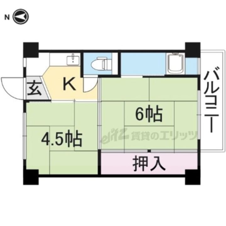 ビレッジハウス加田1号棟206の間取り