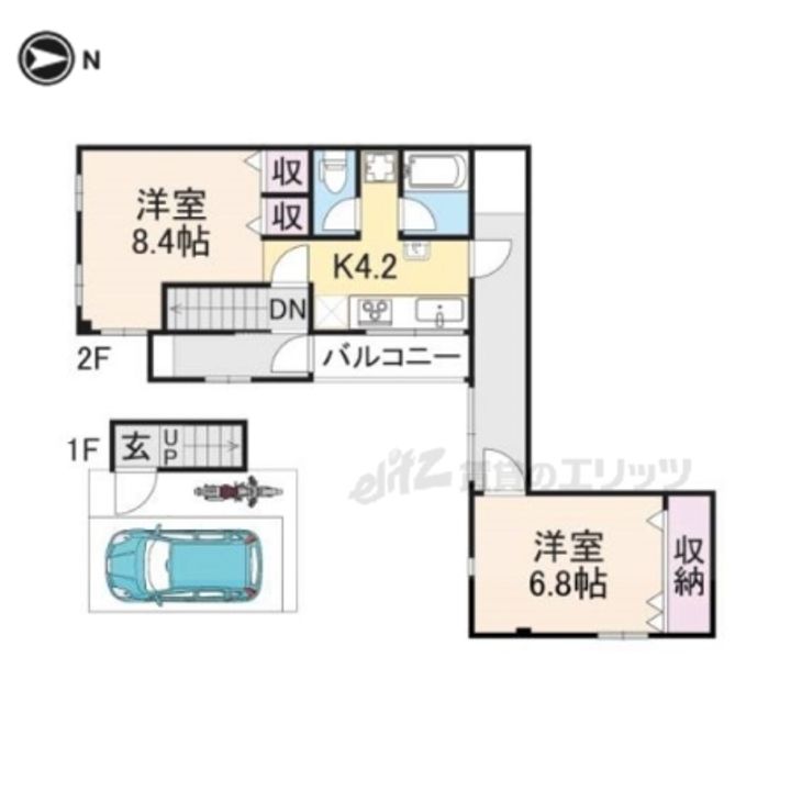 京都府京都市山科区西野山百々町(一戸建)の賃貸物件2F-2の間取り