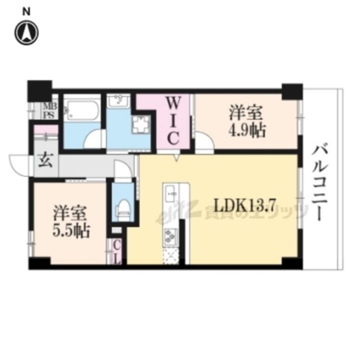 ベルビュー西陣502の間取り