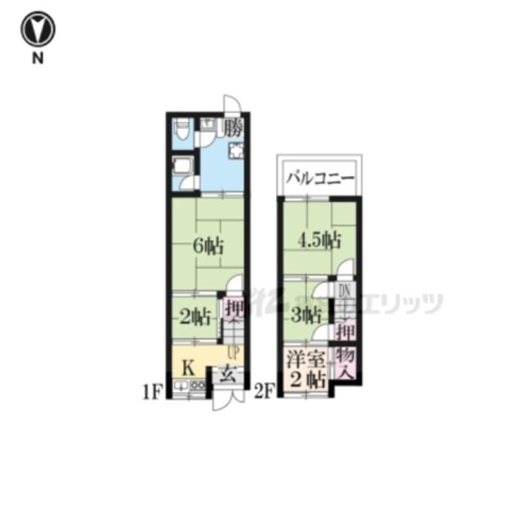 京都府京都市右京区梅津中倉町(一戸建)の賃貸物件1の間取り