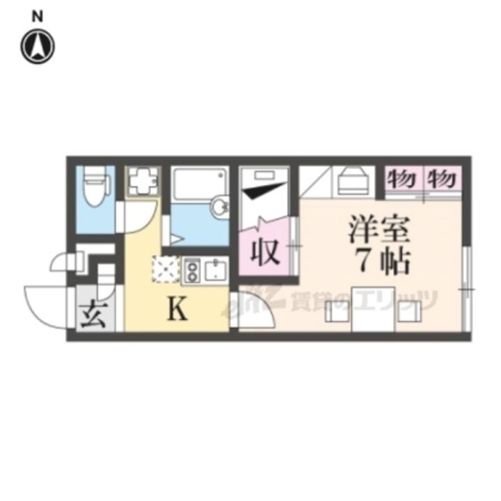 レオパレス余内206の間取り