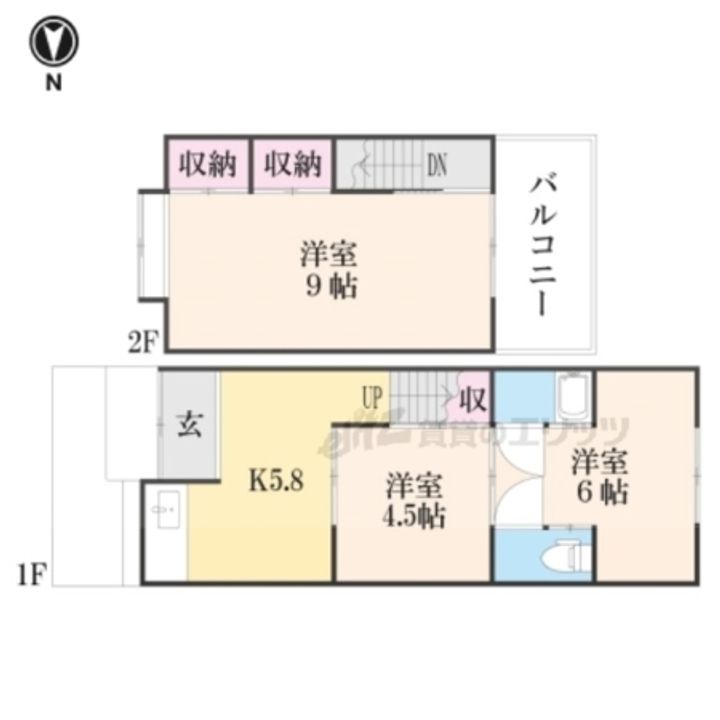 京都府京都市伏見区醍醐槙ノ内町(一戸建)の賃貸物件0001の間取り