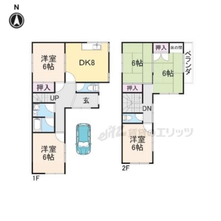 奈良県大和郡山市九条町(一戸建)の賃貸物件貸家の間取り