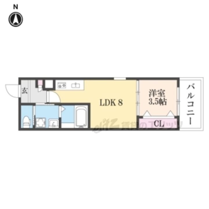 ジーメゾン伏見エルデ201の間取り
