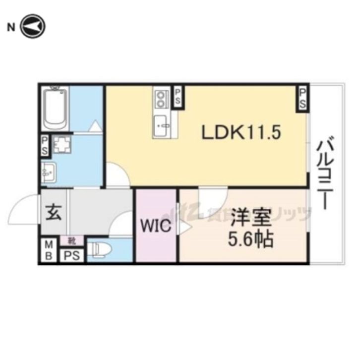 Albero京都椥辻306の間取り