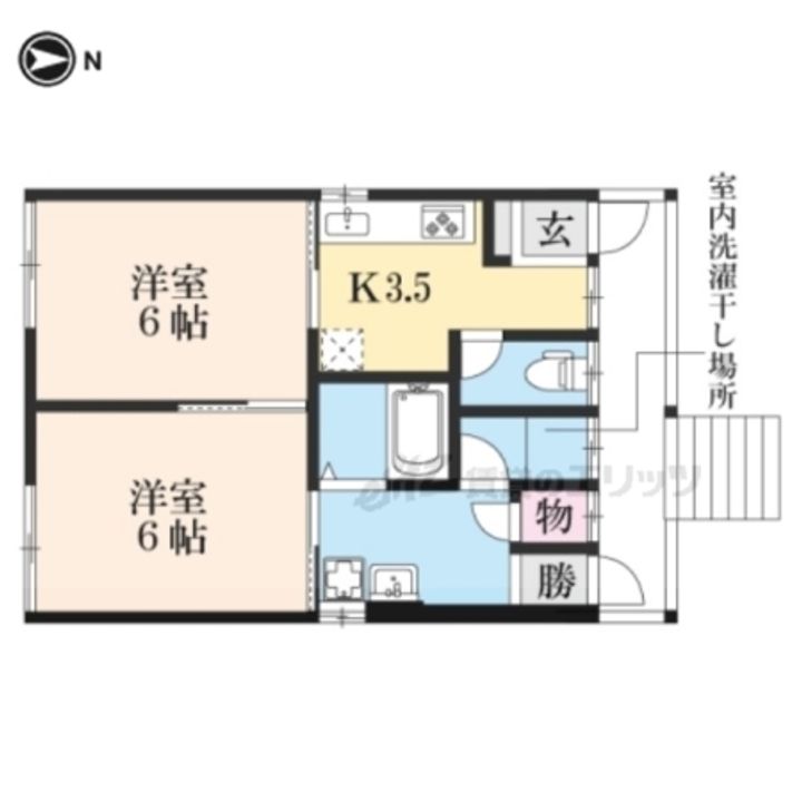 ラシャンス生駒俵口2Fの間取り