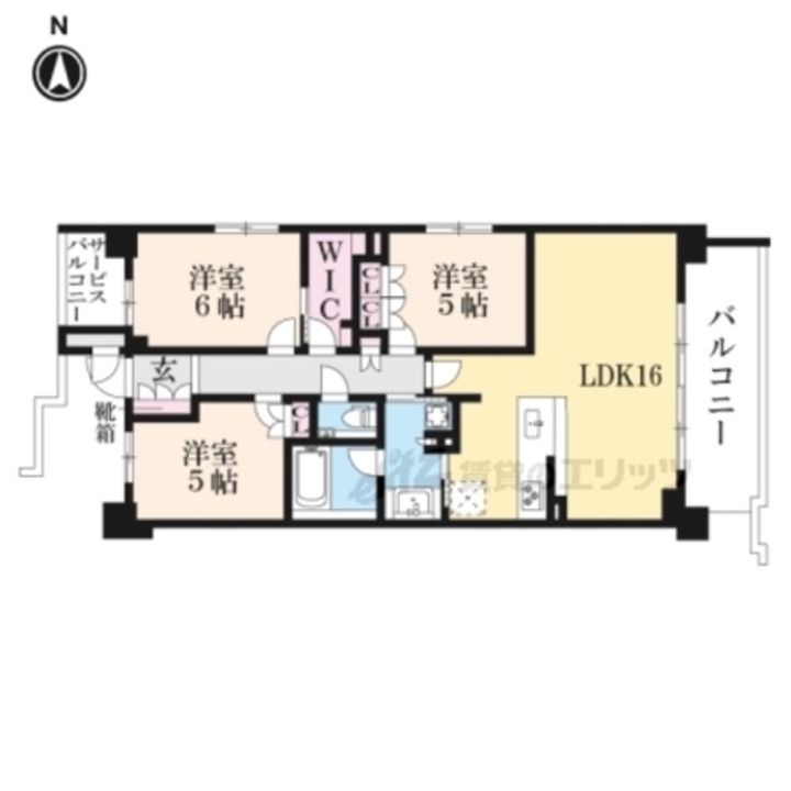 シャリエ京都山科の間取り