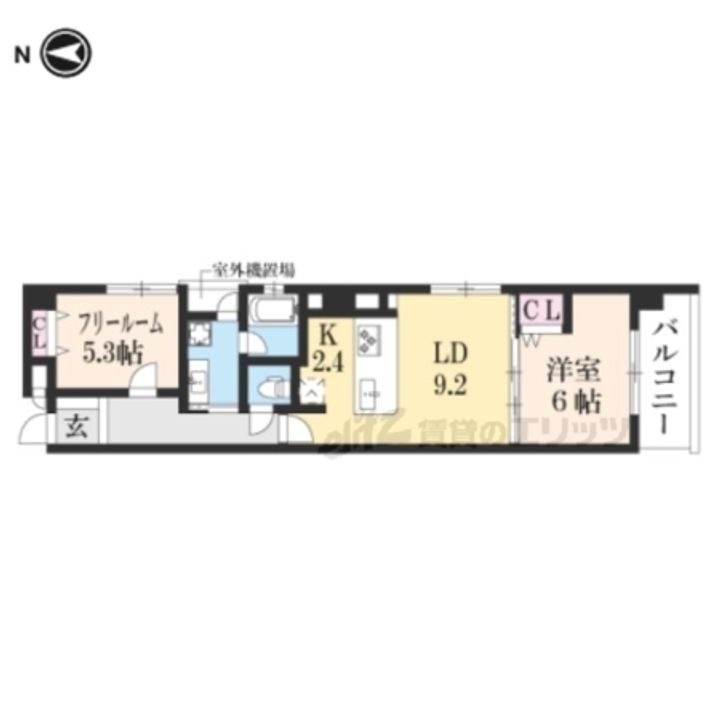 シュデン東山五条坂402の間取り