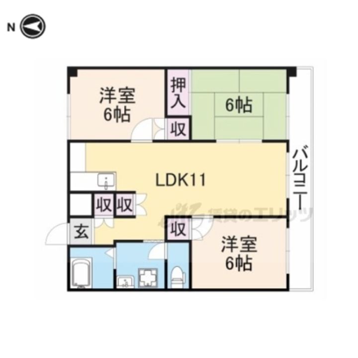 矢追マンション405の間取り