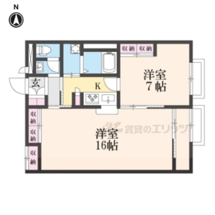 レオパレスヴィラージュE102の間取り