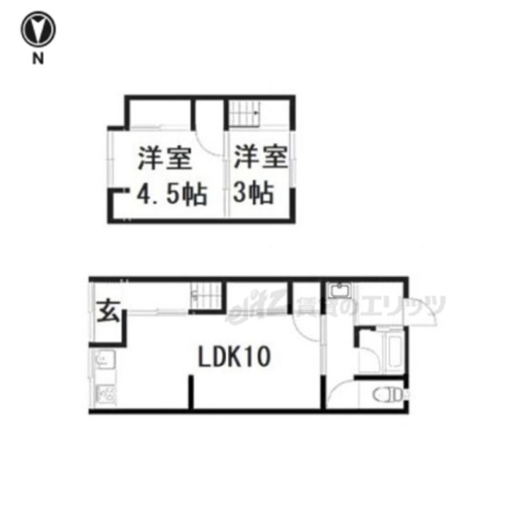 京都府京都市山科区西野楳本町(一戸建)の賃貸物件1の間取り