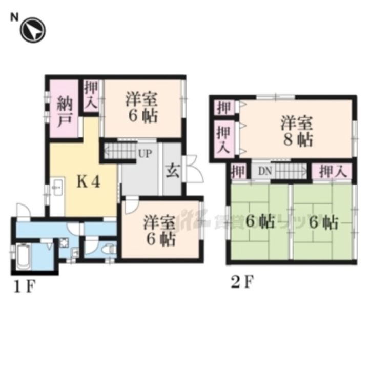 滋賀県近江八幡市3丁目(一戸建)の賃貸物件1の間取り