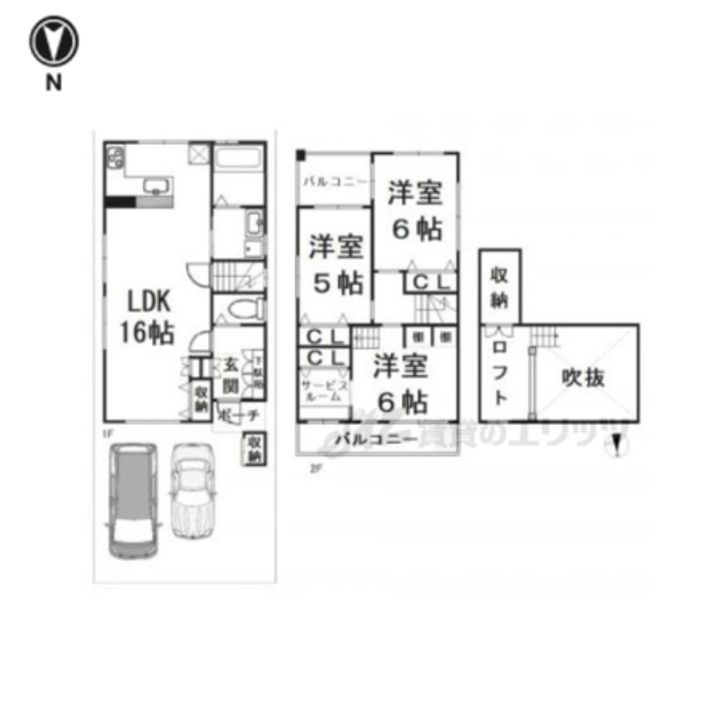 京都府長岡京市野添1丁目(一戸建)の賃貸物件1の間取り