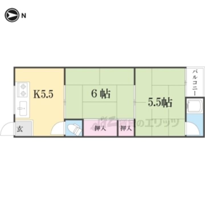 大峰田中荘(北棟)201の間取り