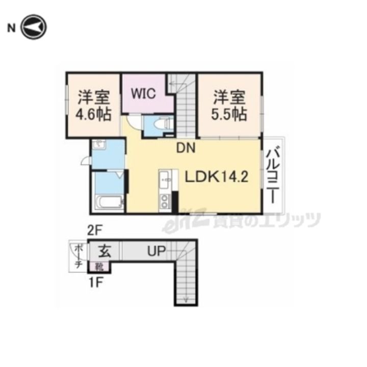 ラフィーネ三室参番館Aの間取り