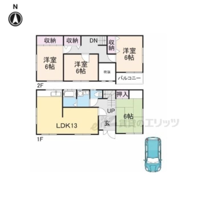 奈良県奈良市川上町(一戸建)の賃貸物件貸家の間取り