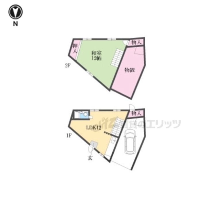 奈良県奈良市山陵町(一戸建)の賃貸物件戸建ての間取り