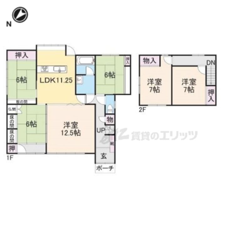 滋賀県野洲市冨波乙(一戸建)の賃貸物件1の間取り