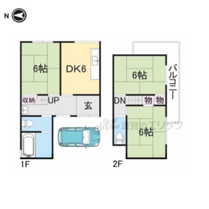 大阪府枚方市藤阪元町3丁目(一戸建)の賃貸物件戸建の間取り