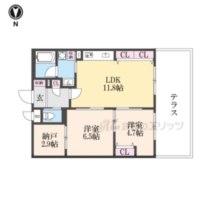 インサイトルポ山科新十条305の間取り